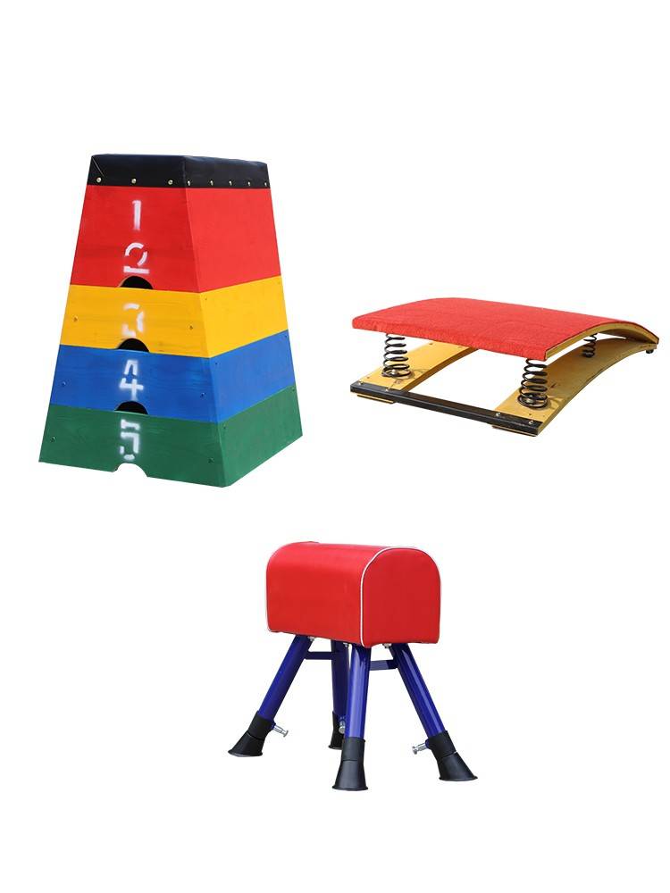 Children's adjustable horses jumping horse kindergarten saddling horse disassembled jumping box big goat jump training equipment spring assistance springboard