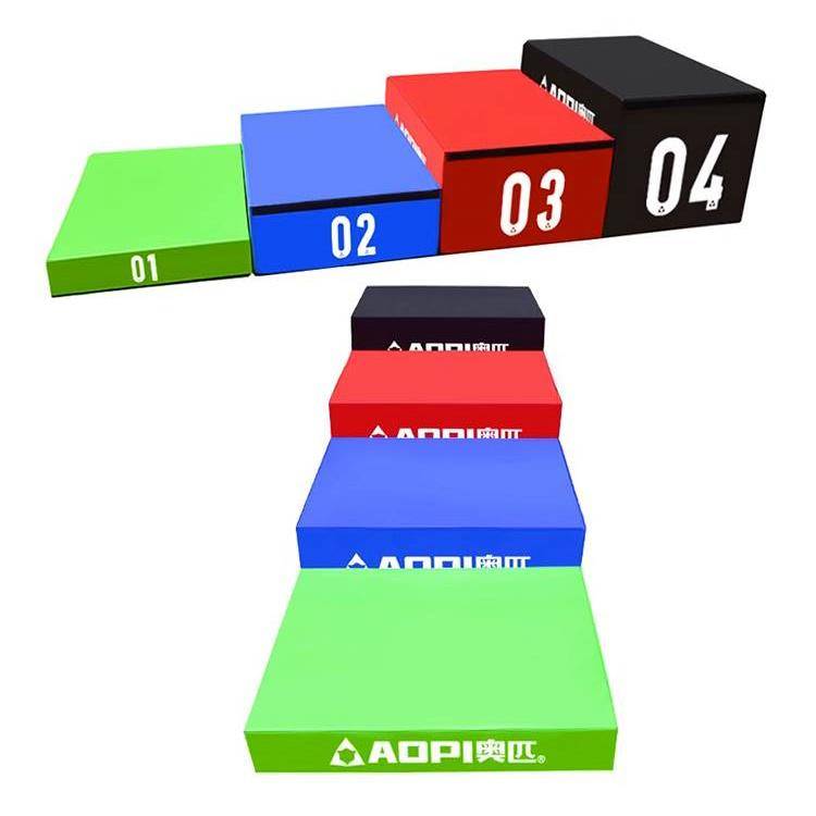 Jumper box with a magic sticker with a single flexible adult stool