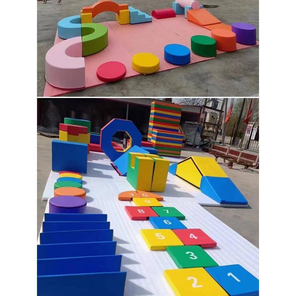 Children's Parkour Training Equipment Nine -piece A -line Board Board Triangle Dorde Climbing Combination Cableform Wood Box