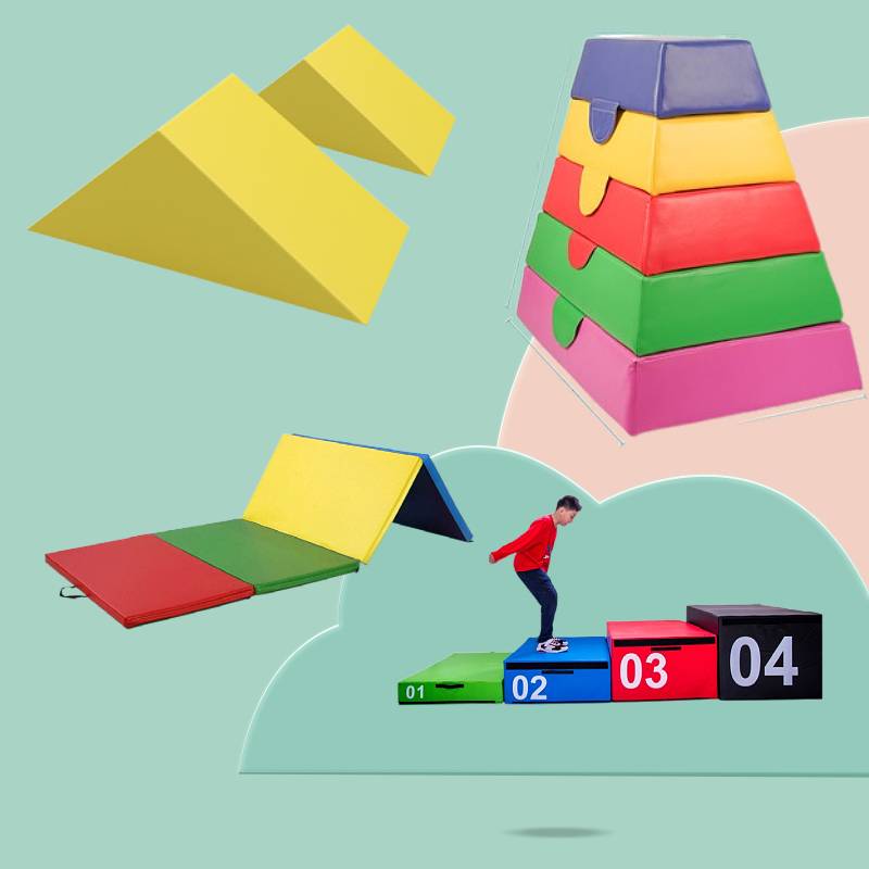 Children's Software Sensory Sports Sports Energy Training Equipment Software Box Combination Early Early Early Early Balance Wooden Triangle slope