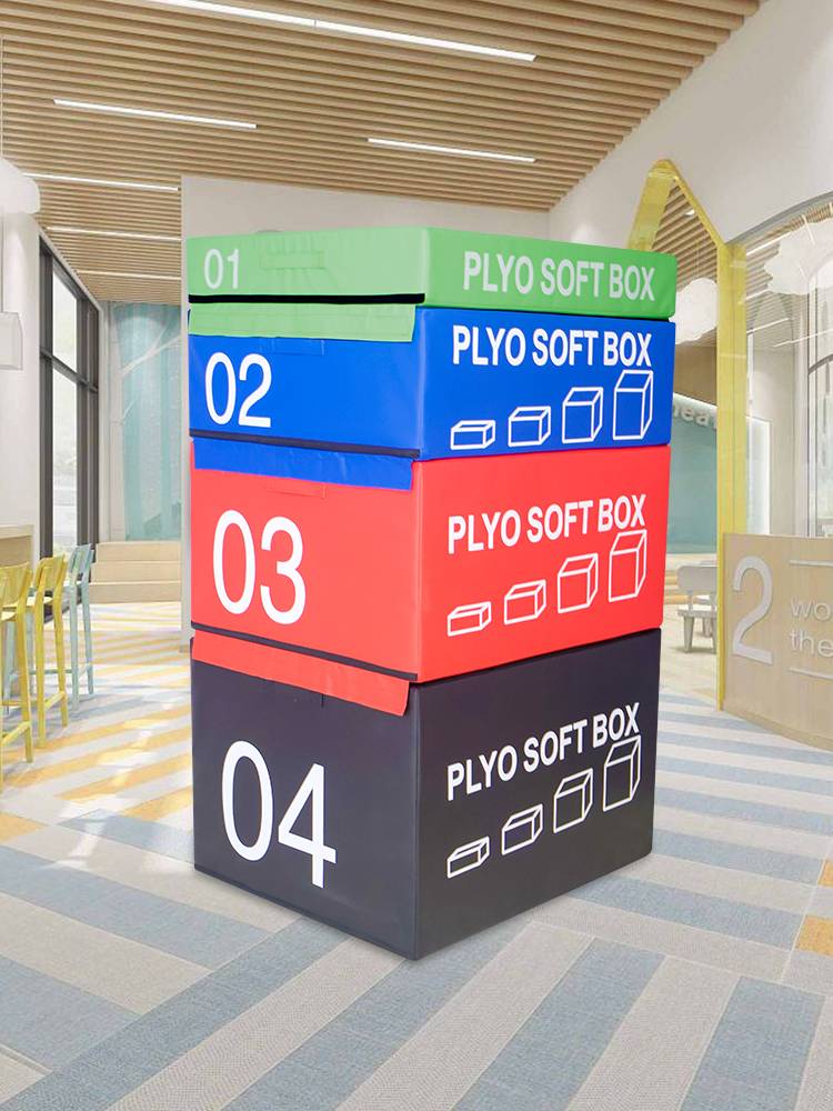 Children's physical fitness training Equipment Triangle slope pad software Balanced wooden jumping box cushion full set of teaching aids