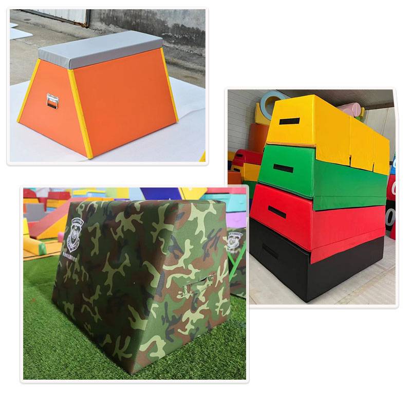 Children's physical fitness training equipment teachings teaching wood trapezoidal combination software trapezoidal box combination full set