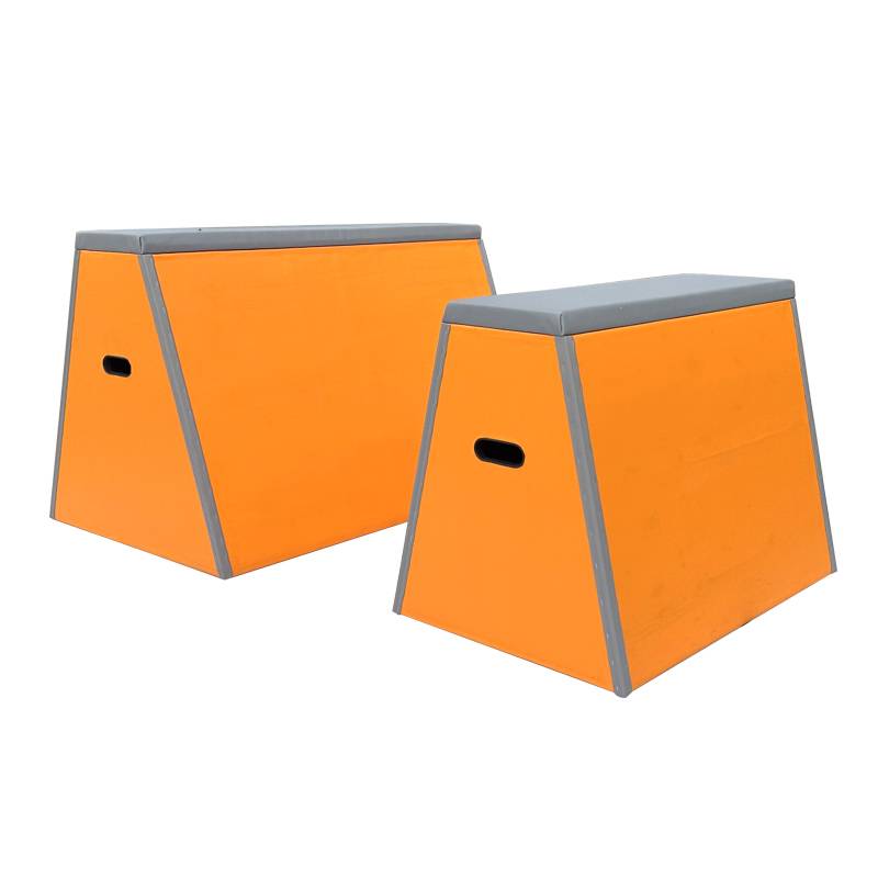 Children's physical fitness parkour training equipment trapezoidal wooden box combination box jump jump horses barrier climbing physical fitness museum