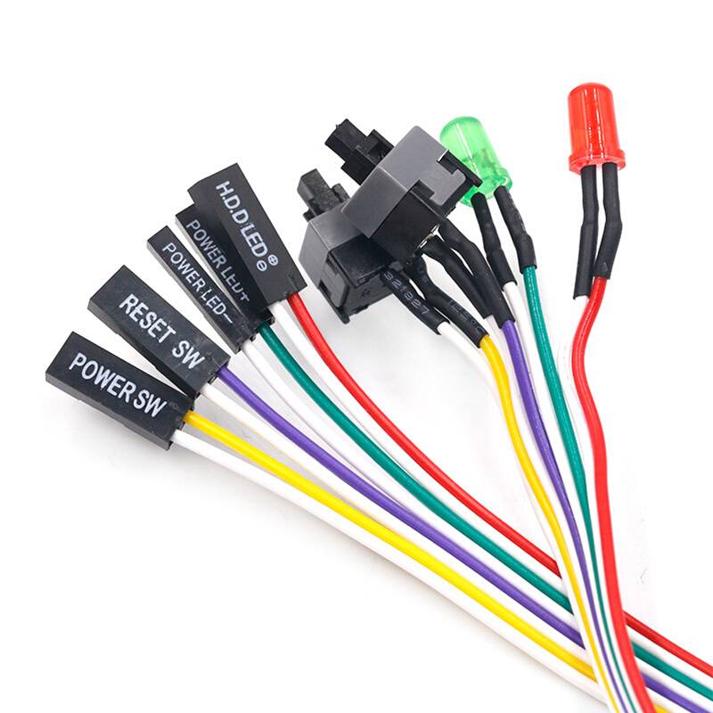 Open button machine box tabletop computer host switch line restart line Power key Reset connection jumper