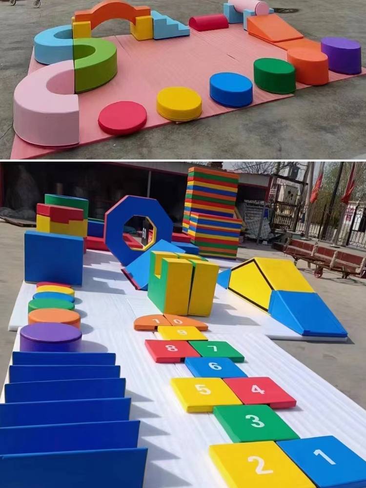 Children's Parkour Training Equipment Nine -piece A -line Board Board Triangle Dorde Climbing Combination Cableform Wood Box
