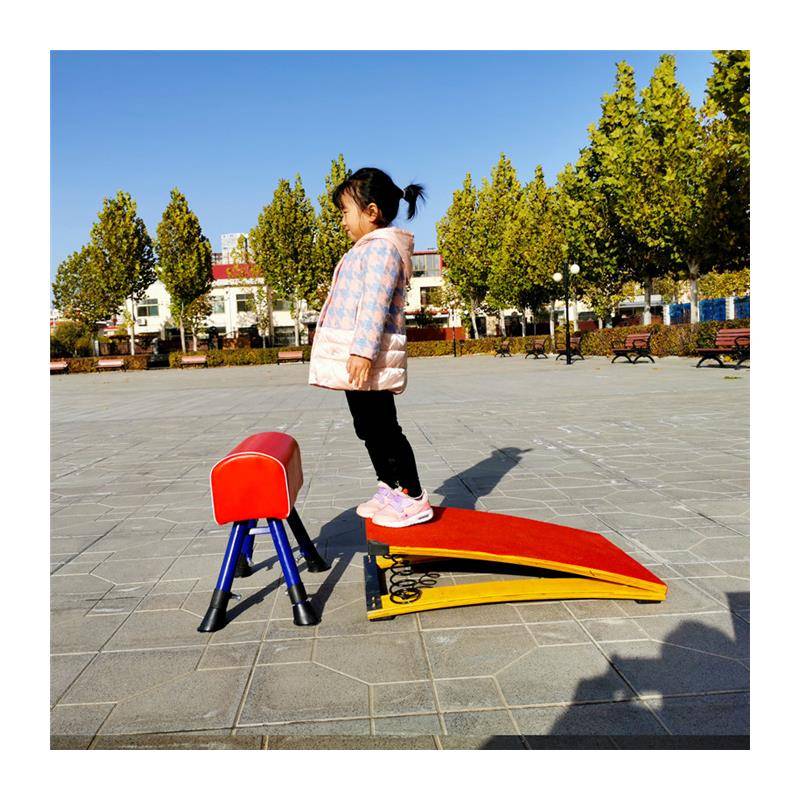 Children's adjustable horses jumping horse kindergarten saddling horse disassembled jumping box big goat jump training equipment spring assistance springboard