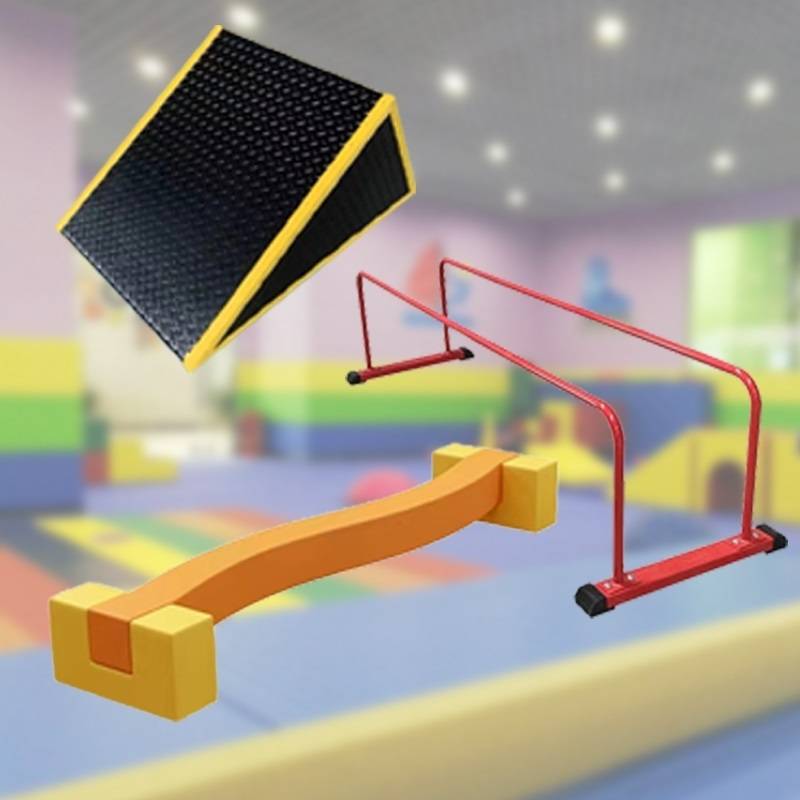 Children's physical fitness parkour training equipment full set of arc -shaped trapezoidal jumper lifting triangle cat hanging rack tank pier