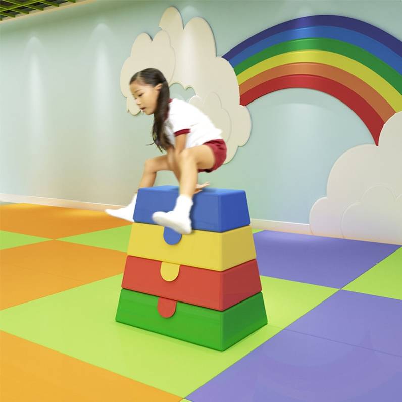 Combined saddle -jump box jumping kindergarten jumping Malaysia goat jump legs jumping environmentally friendly children's gymnastics training equipment