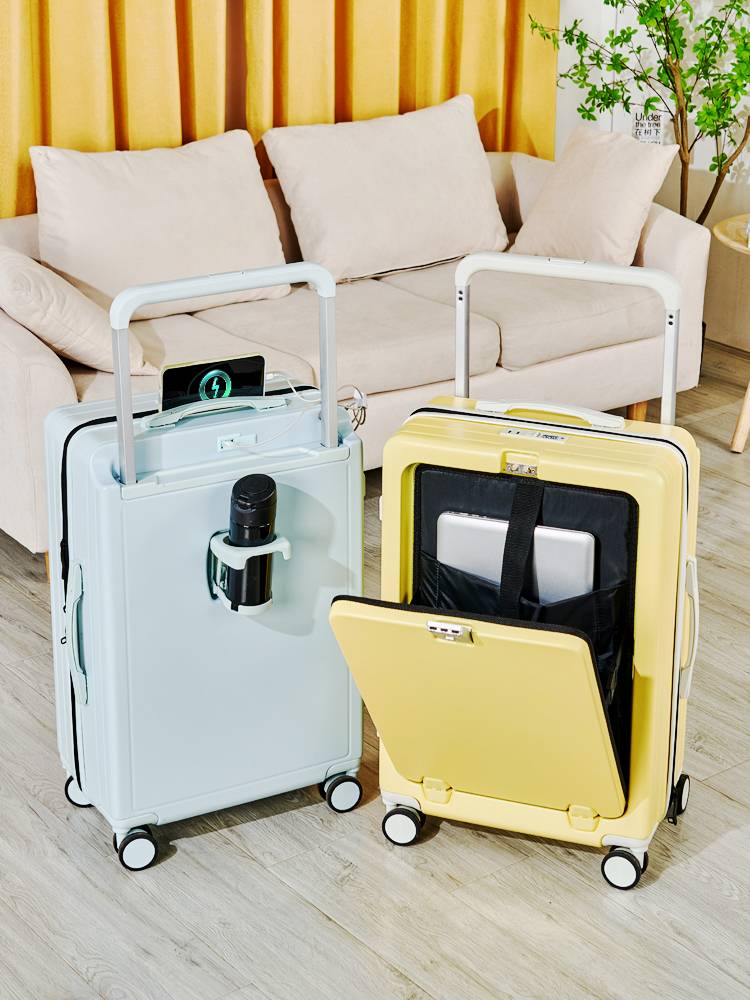 Bouncing front opening opening wide stroke luggage box female 20 -inch boarding box 10,000 -way wheel 24 multifunctional men's password box
