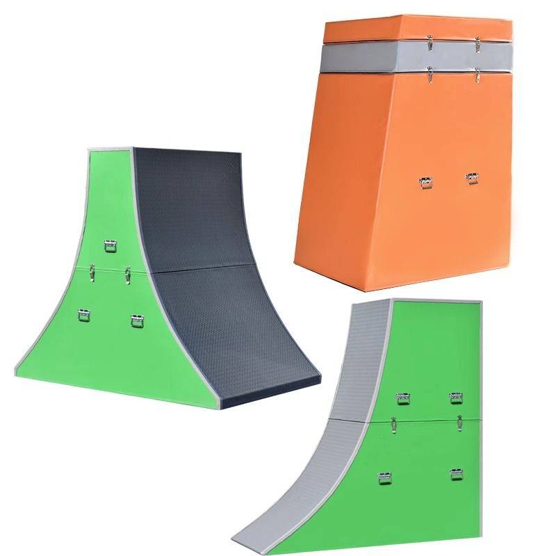 Children's parkour training equipment right -angle double -cornered trapezoidal wooden box combination body capable system training equipment full set