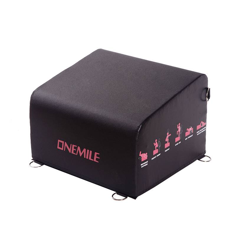 One mile home fitness training multifunctional barbell hip push box hip bridge relying on box pad to auxiliary buttocks