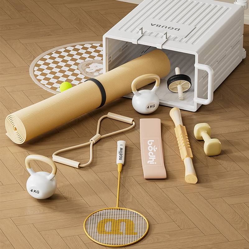 Yoga cushion storage basket plastic band wheels folding sports fitness equipment storage box jump fucking supplies storage basket