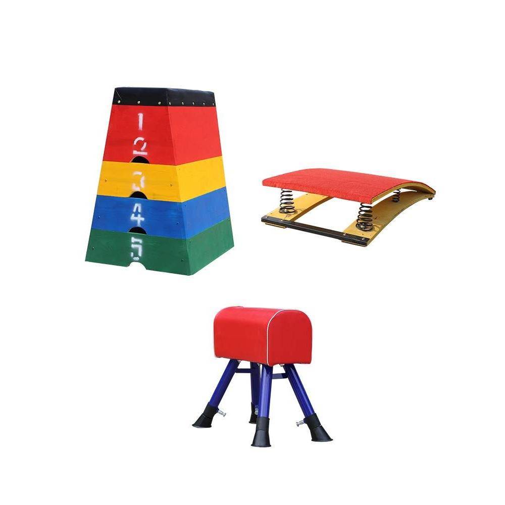 Kindergarten jumping horse children can adjust the saddle horse disassembled jumping box big goat jump training equipment spring assistance springboard