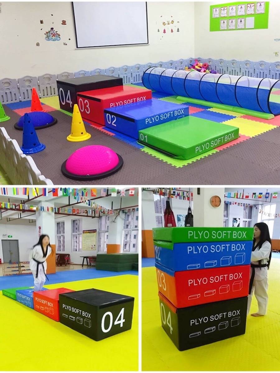 A high-trained child's arms-jumping box, a kindergarten-jumping gym