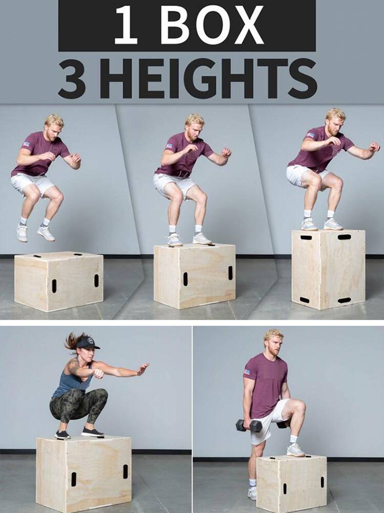 Three-in-one gym training, wood-in-the-box