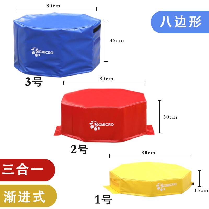 Round three -in -one jump box