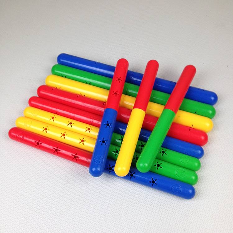 Anti -rod kindergarten gymnastics stick with sound plastic color stick children's sports fitness equipment early exercise fitness stick
