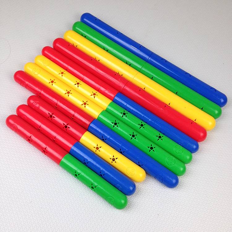 Anti -rod kindergarten gymnastics stick with sound plastic color stick children's sports fitness equipment early exercise fitness stick