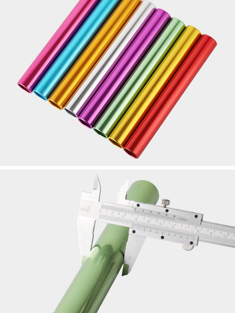 Anti -rod track and field competition for special aluminum alloy plastic red and white children's relay rod kick -in kindergarten sponge aperture props