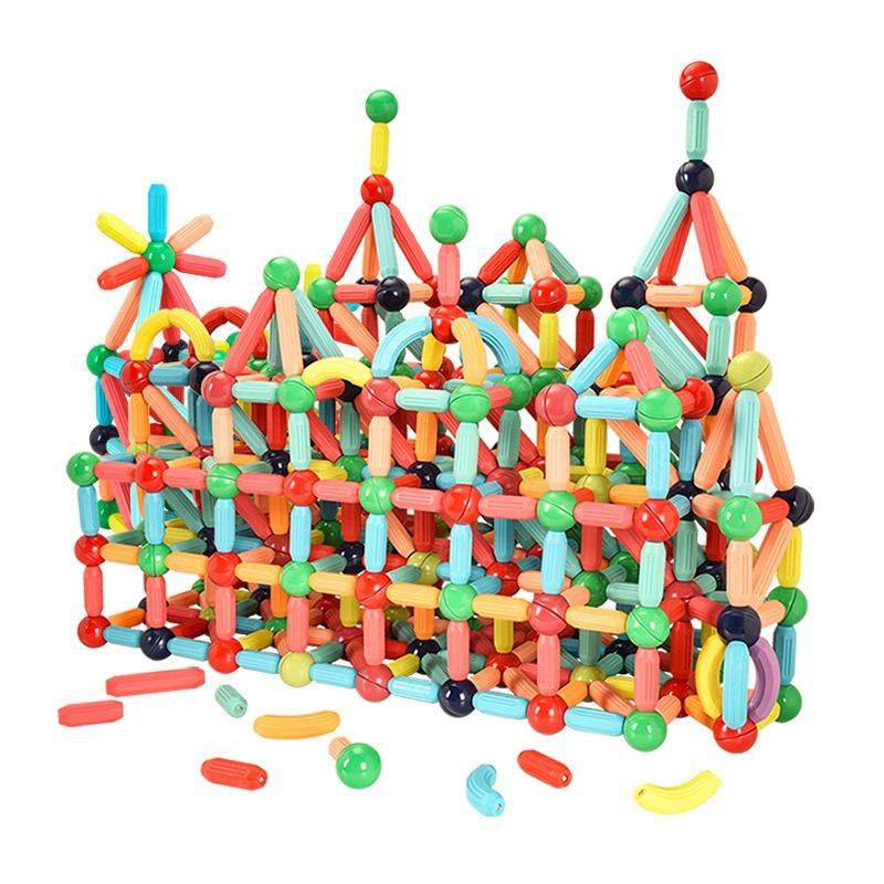 Hundreds of magnetic rod children's building block assembly psyllium baby boys and girls girl magnet stitching toys