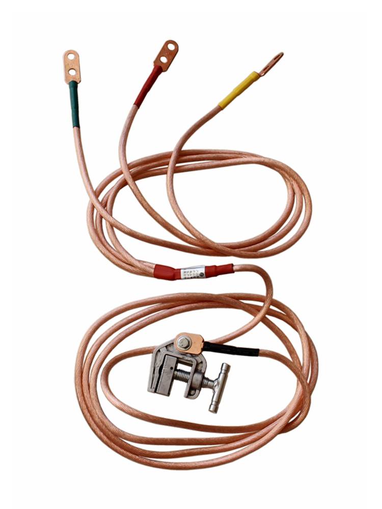 high-pressure line 6kv with state-coded copper line 25 square distribution station power station short-circuited utility pole