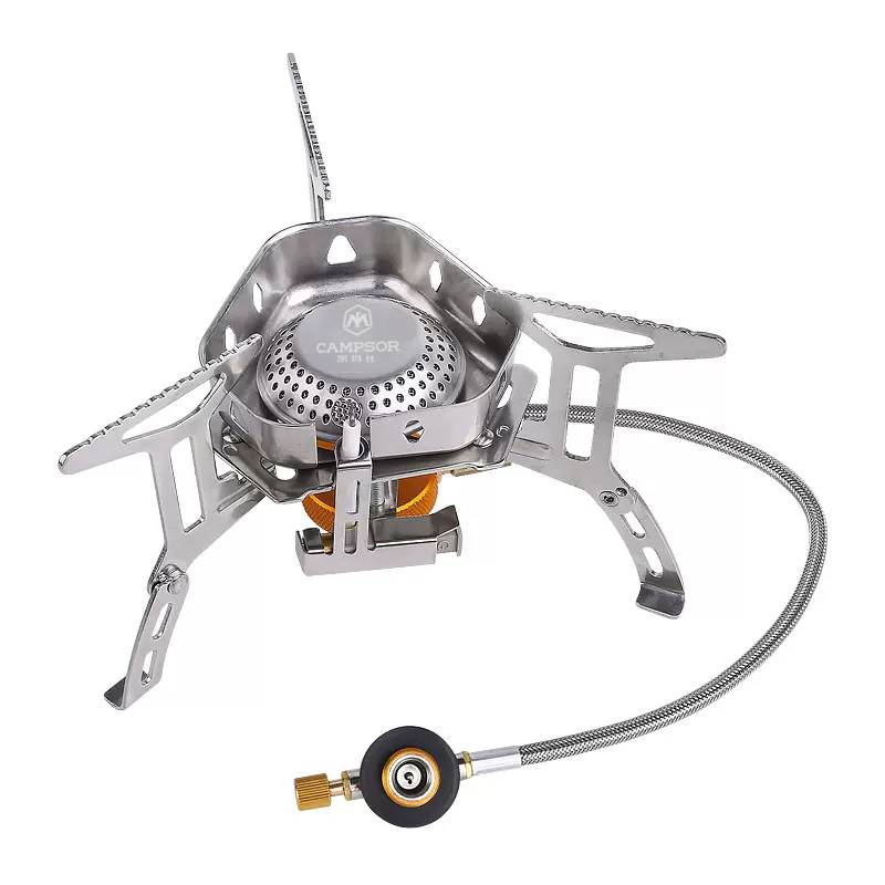 Card furnace outdoor portable gas stove, windproof stove furnace camping folding folding wild picnic gas stove