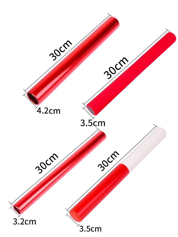 Anti -rod track and field competition for special aluminum alloy plastic red and white children's relay rod kick -in kindergarten sponge aperture props