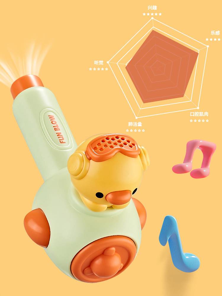 Children's balloon blowing music suspended balloon toy three -in -one exercise lung live volume oral muscle training equipment