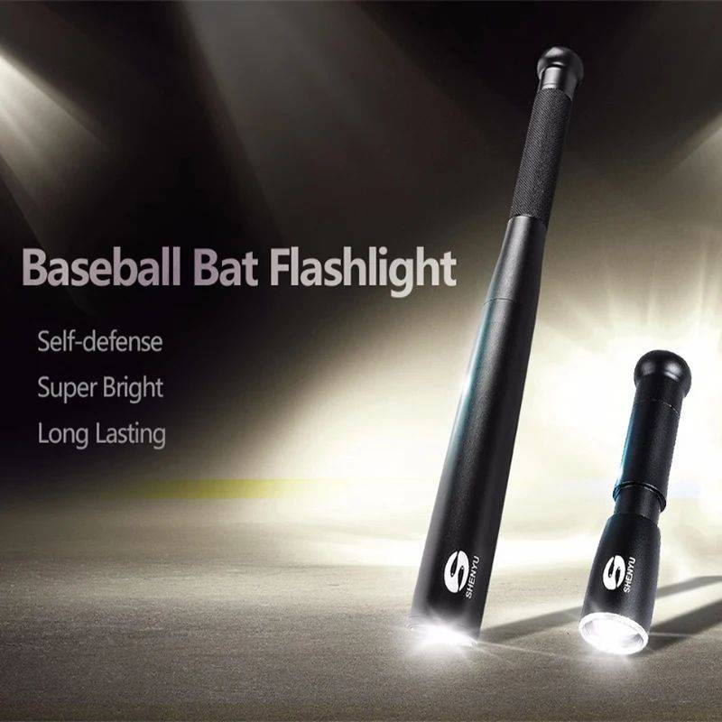 Baseball Bat LED Flashlight Waterproof Super Bright Baton Al