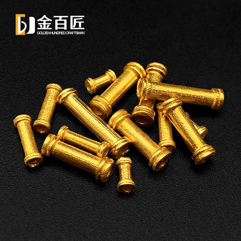18K gold straight pipe accessories ancient method gold pipe bar long tube long pipe DIY bracelet necklace round tube bead bead beaded accessories