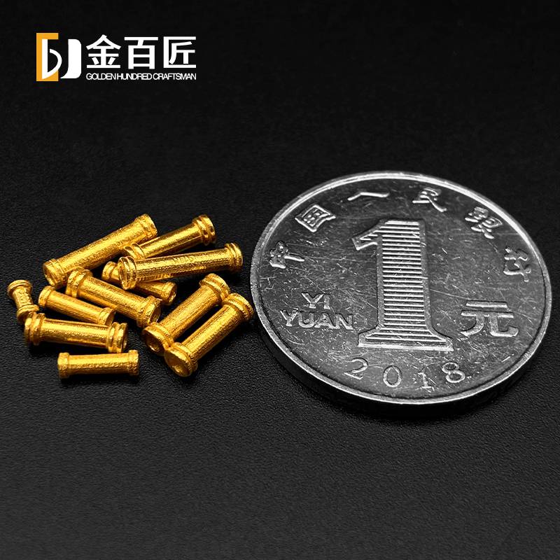 18K gold straight pipe accessories ancient method gold pipe bar long tube long pipe DIY bracelet necklace round tube bead bead beaded accessories