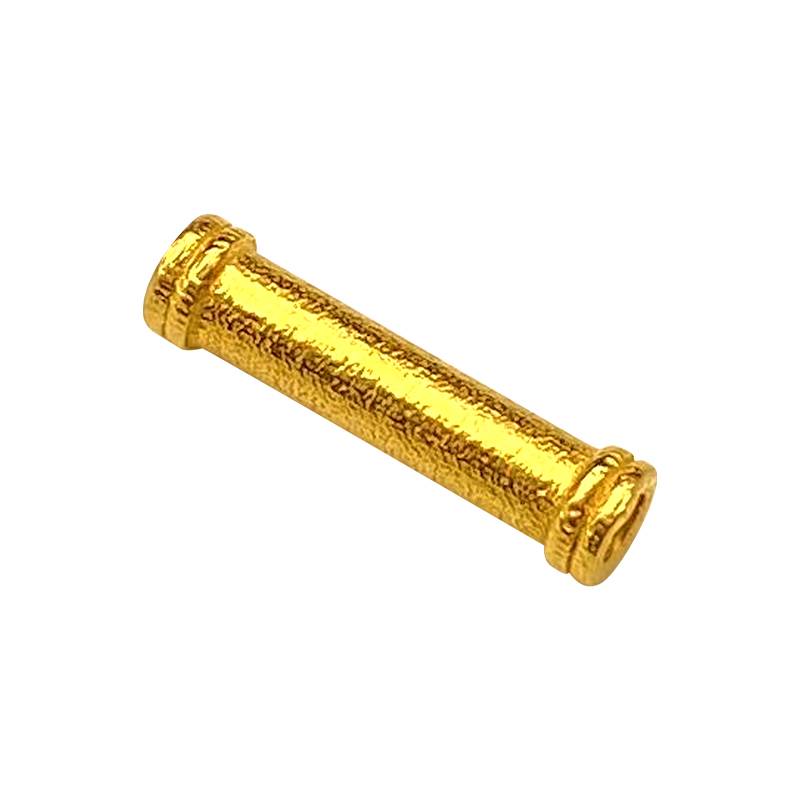 18K gold straight pipe accessories ancient method gold pipe bar long tube long pipe DIY bracelet necklace round tube bead bead beaded accessories