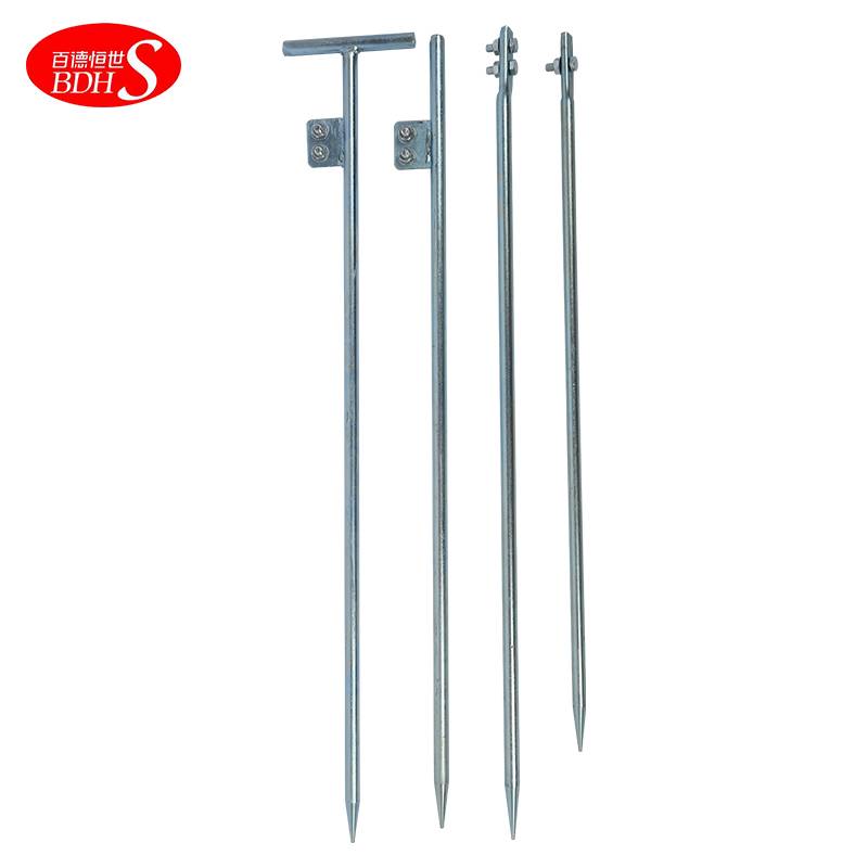 Electric power galvanized grounding needle connecting ground line Household line ground rod engineering grounding pole lightning needle pile pile pile