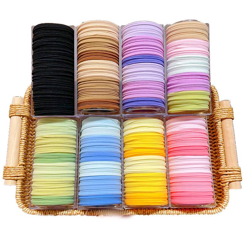 Girls' candy color tie horsetail hair ring children's high elasticity does not hurt the head rope little girl rubber band hair rope headgear