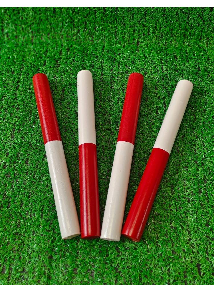 Pure wood red and white connecting force stick 30cm long track and field training relay 400m school relay game
