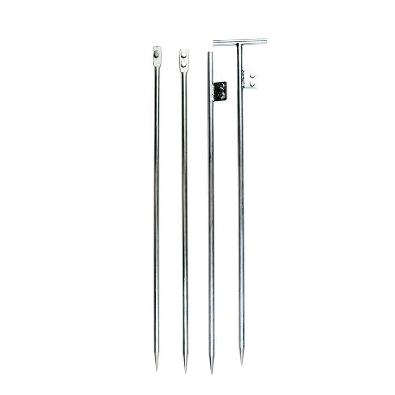 Mine-plugged, zinc-coated, ground-lined, home-lined, mine-protected electric poles