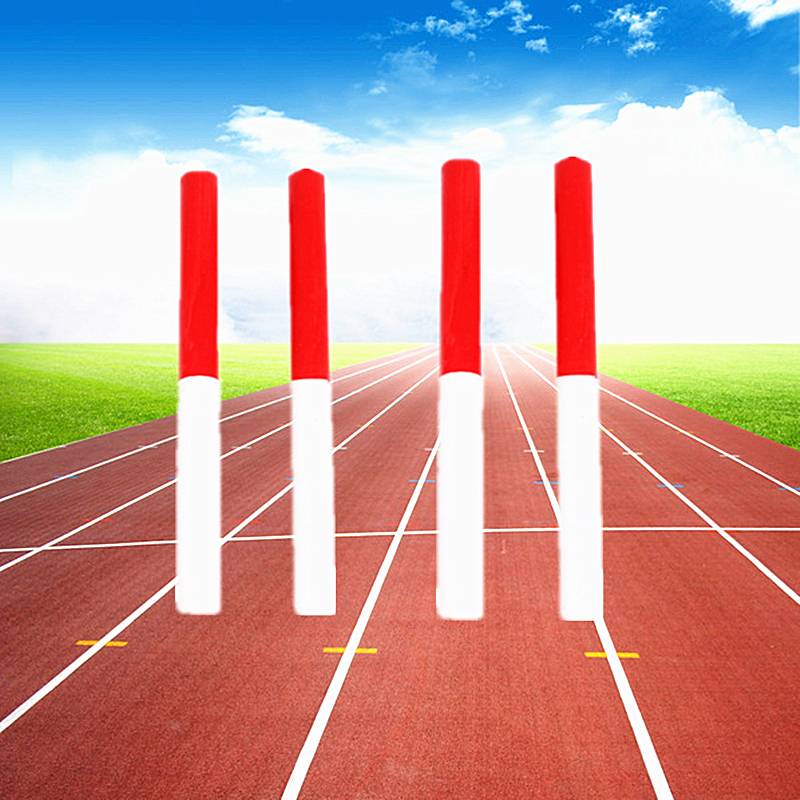 Track and field competition Standard wooden relay school school 100 -meter sprint belt red and white woody durable relay stick
