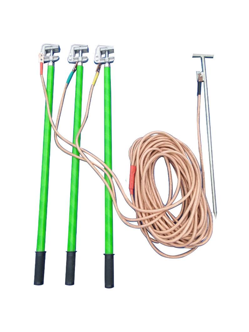 35KV high -voltage ground line 10kv three -phase short -circuit portable flat -mouth spiral ground rod 25 square meter copper line