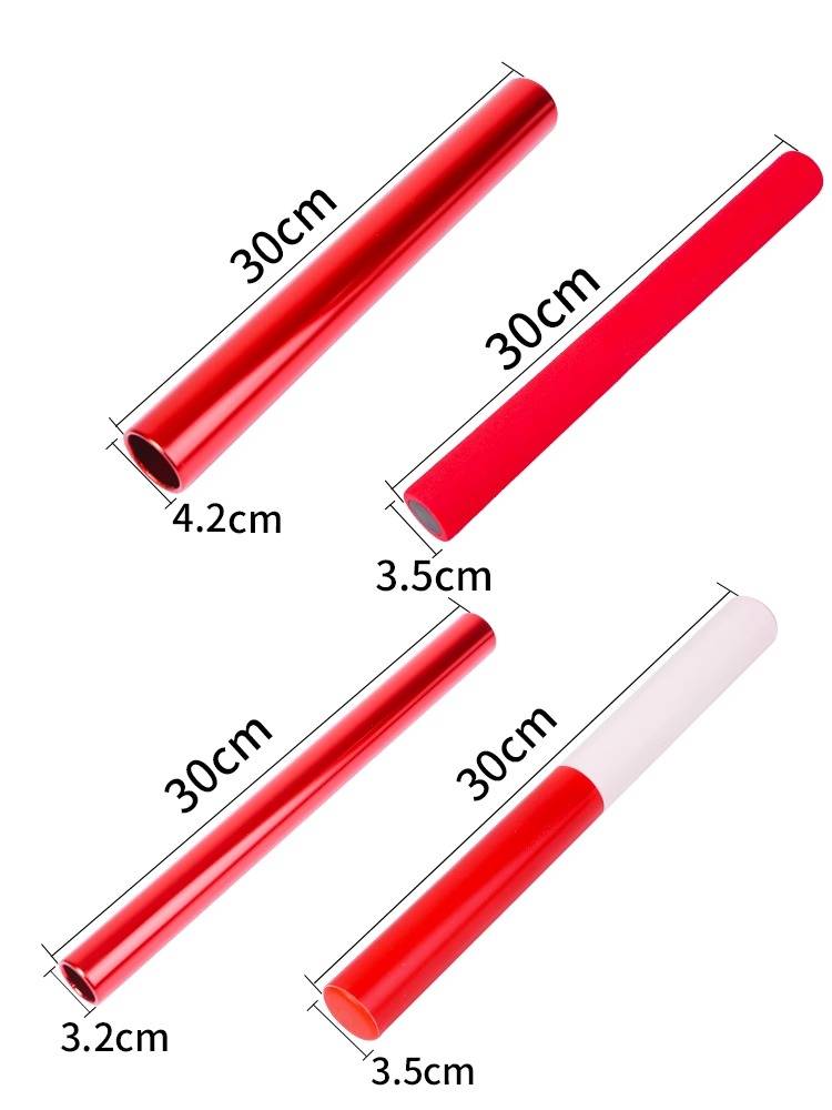 Anti -rod track and field competition for special aluminum alloy plastic red and white children's relay rod kick -in kindergarten sponge aperture props