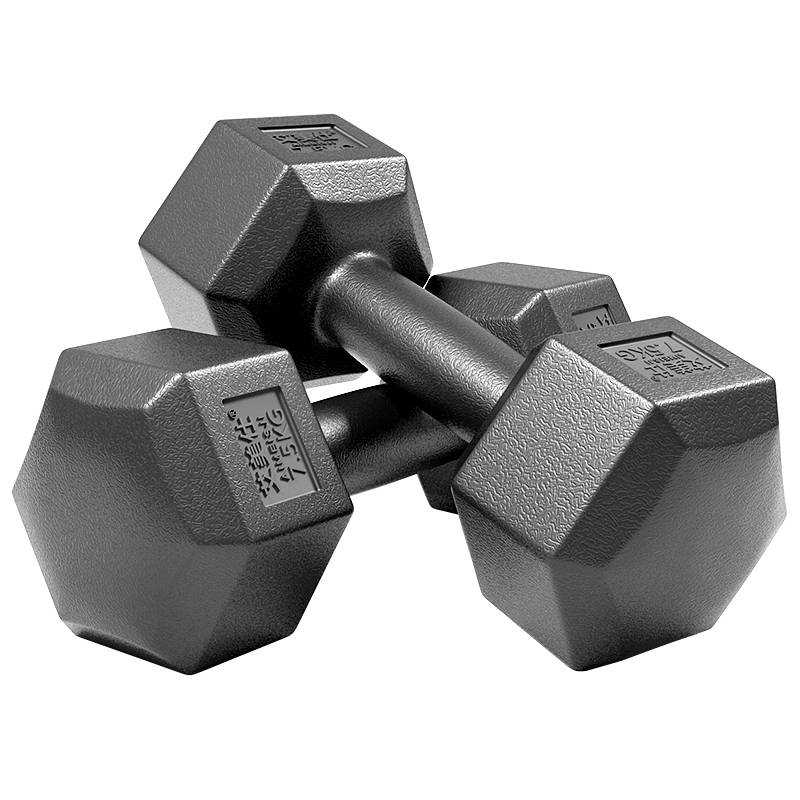 Dumbbell men's fitness home equipment Women can exercise a pair of glue six -horn A Ling suit