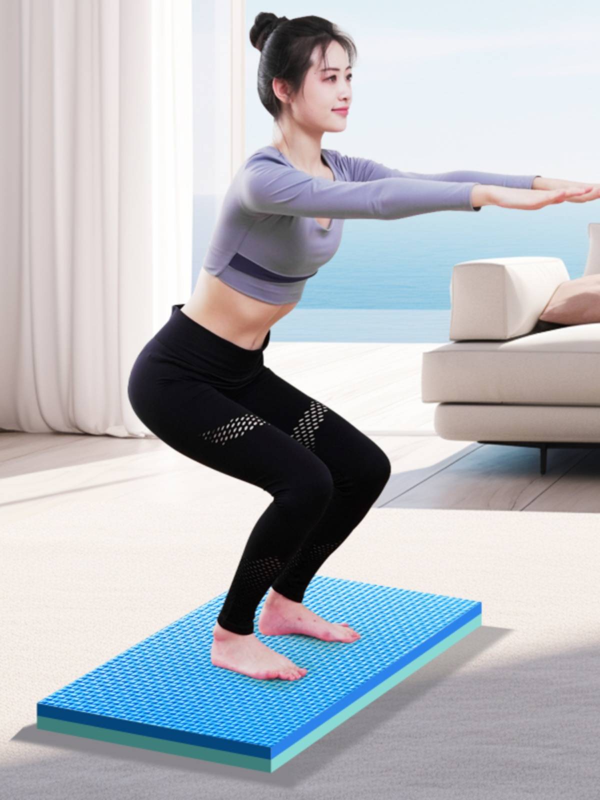 Balanced Soft Step Board Wheel Special Cushion Training Fitness Frank Support Sponge Kneeling Cushion Anti -Skill Sports Yoga Cushion