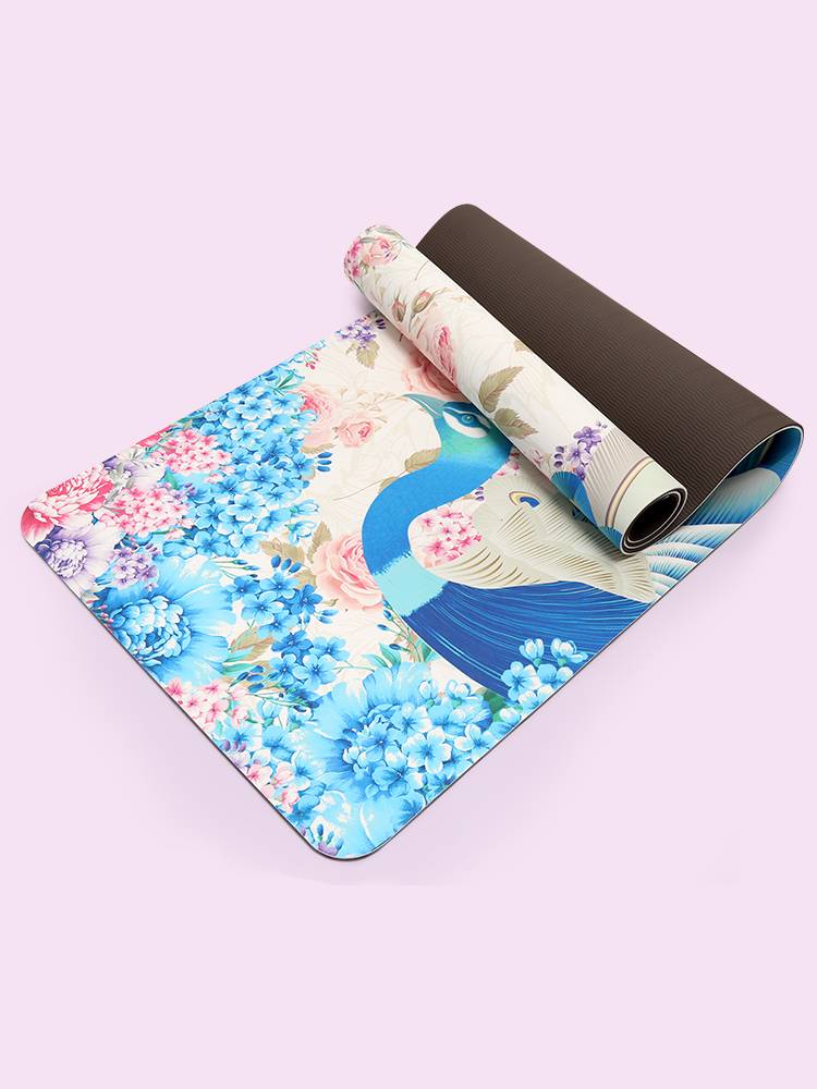 Yoga mats TPE color print double -sided anti -skid household shock absorption mats increased thicken jump fuck women's sports fitness