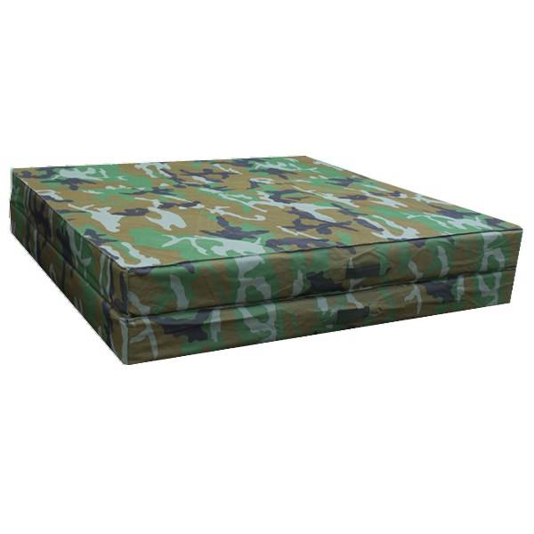 Army green gymnastics pads can fold dance dance pads Children students overhead fitness thickened sponges up lying up on cushion