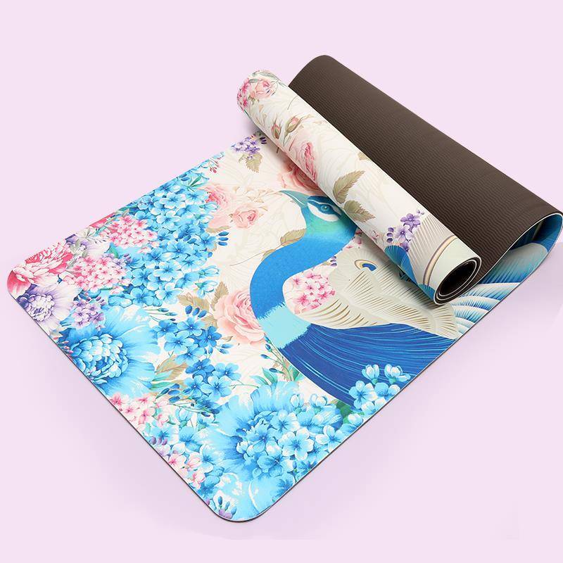 Yoga mats TPE color print double -sided anti -skid household shock absorption mats increased thicken jump fuck women's sports fitness