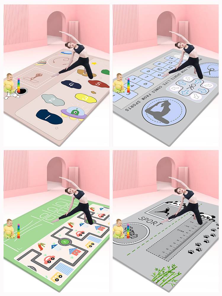 Indoor thickened noise reduction double yoga pads widened and long -length non -slip home sound insulation jump fuck children's dance fitness cushion