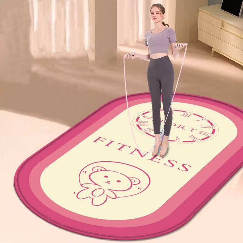 Home Silicone Silicon Fourth -generation skipping rope sound insulation ground pad indoor yoga cushion border anti -sliding cushion anti -mute rainbow floor mat