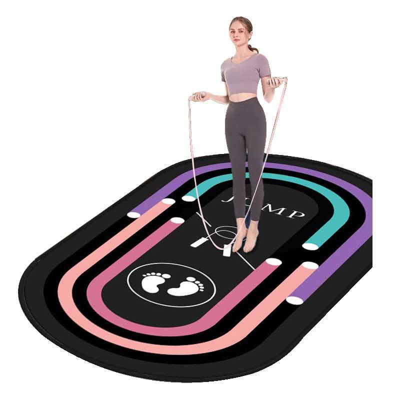 Home Silicone Silicon Fourth -generation skipping rope sound insulation ground pad indoor yoga cushion border anti -sliding cushion anti -mute rainbow floor mat