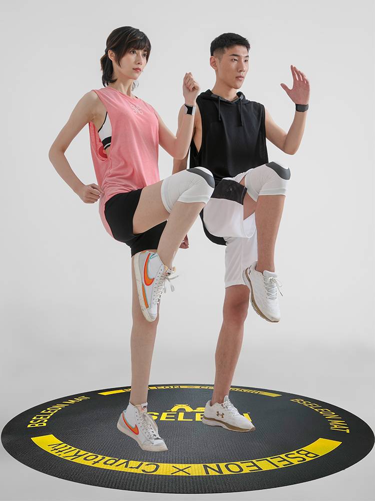 Sports Sports Professional skipping, shock absorption, sound insulation, thickened anti -slip circle square fitness special mute jumping cushion