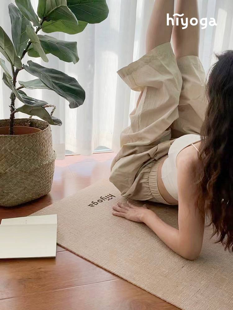 Hiyoga linen yoga mats natural non -slip shock -absorbing home land pads separated by mute girls professional use fitness mat