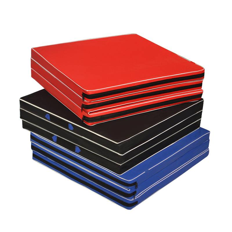 Folding fitness mats men's back lying up in yoga dance practice can fold three folded cushion leather sports mats